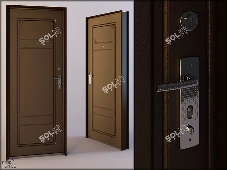 Stylish Entry Door 3D model image 1