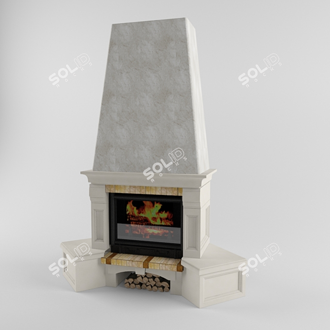 Elegant Colbert-Supra Fireplace 3D model image 1