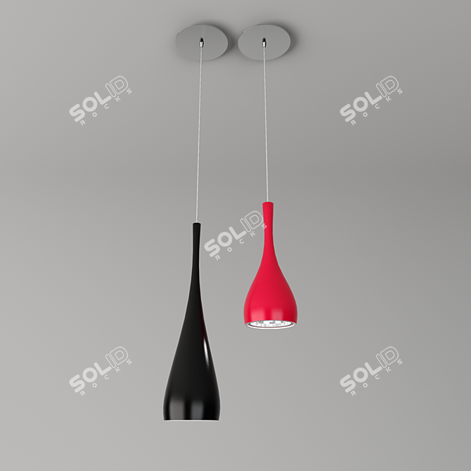 Modern Glam Pendant Light 3D model image 1