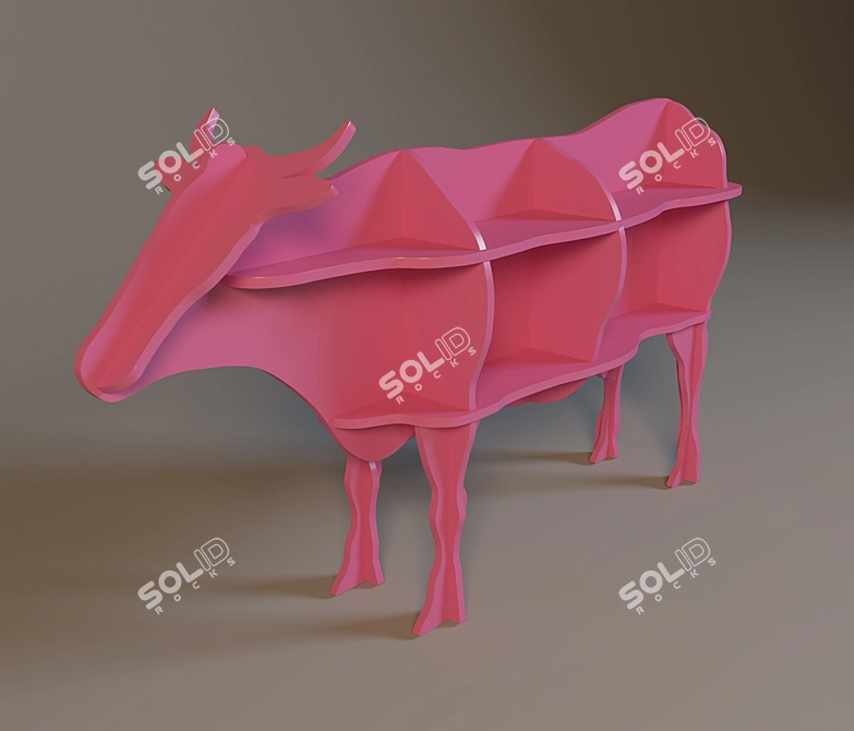 Cow-Shaped Bookshelf: Unique and Stylish 3D model image 1