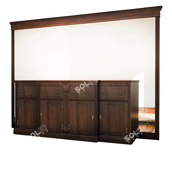 Classic Style Mirror Chest of Drawers 3D model image 1