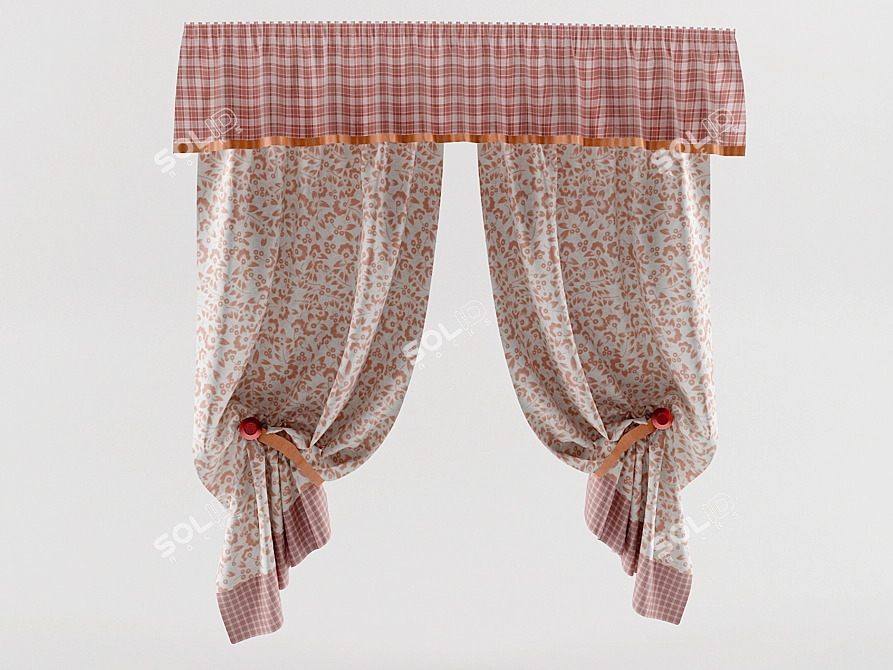 Country Chic Curtain 3D model image 1