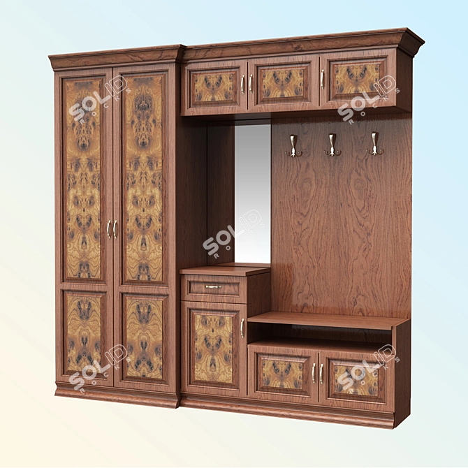 Classic Entryway Wardrobe 3D model image 1