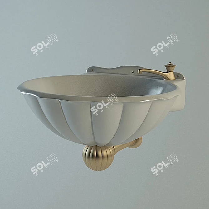Elegant HERBEAU Bathroom Faucet 3D model image 1