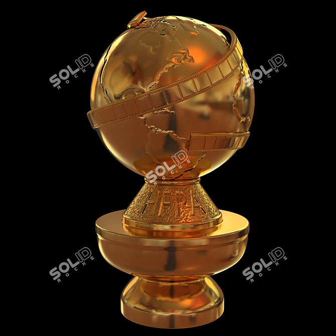 Shining Sphere: Golden Globe 3D model image 1