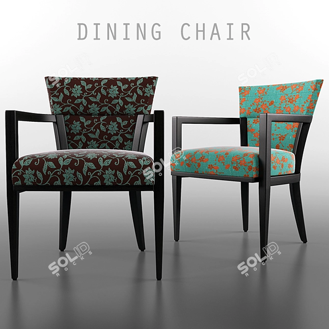 Modern Wood Dining Chair 3D model image 1