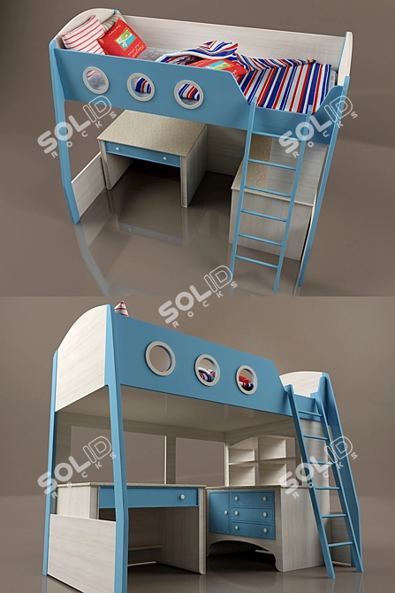 Yacht Bed-Table Combo 3D model image 1