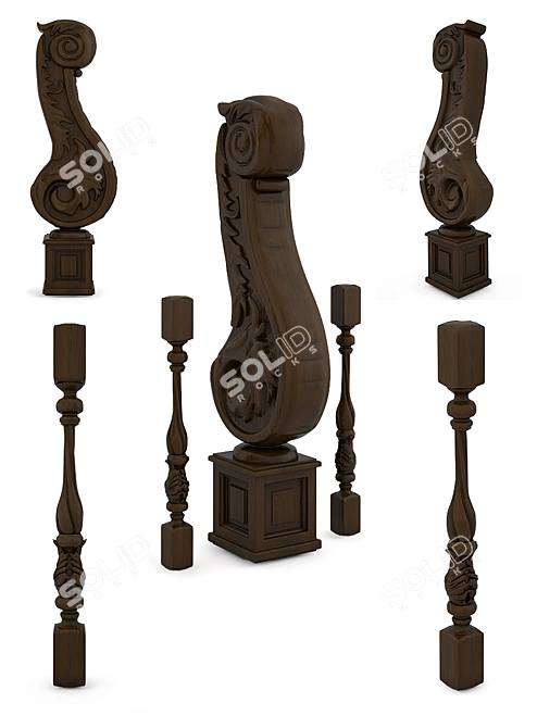 Elegant Baluster Collection 3D model image 1