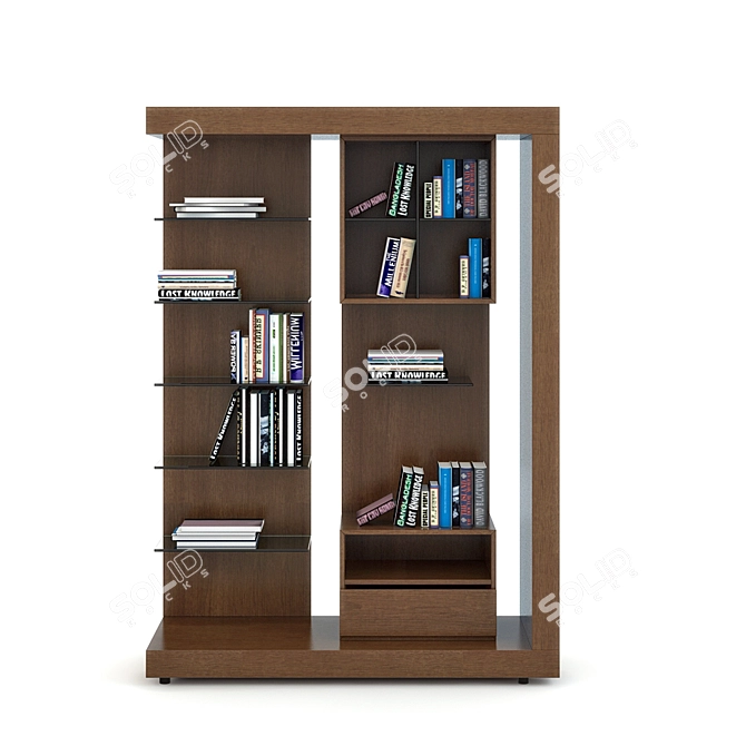 Title: Elegant Oak Bookcase 3D model image 1