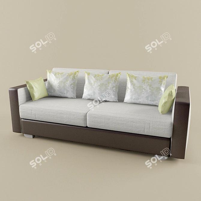  Cozy Cushioned Sofa 3D model image 1