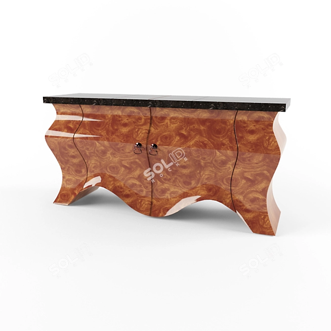 Walnut Mini-Bar Cabinet 3D model image 1