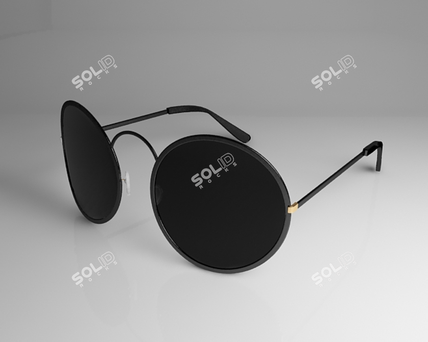 Sleek Round Eyeglasses 3D model image 1