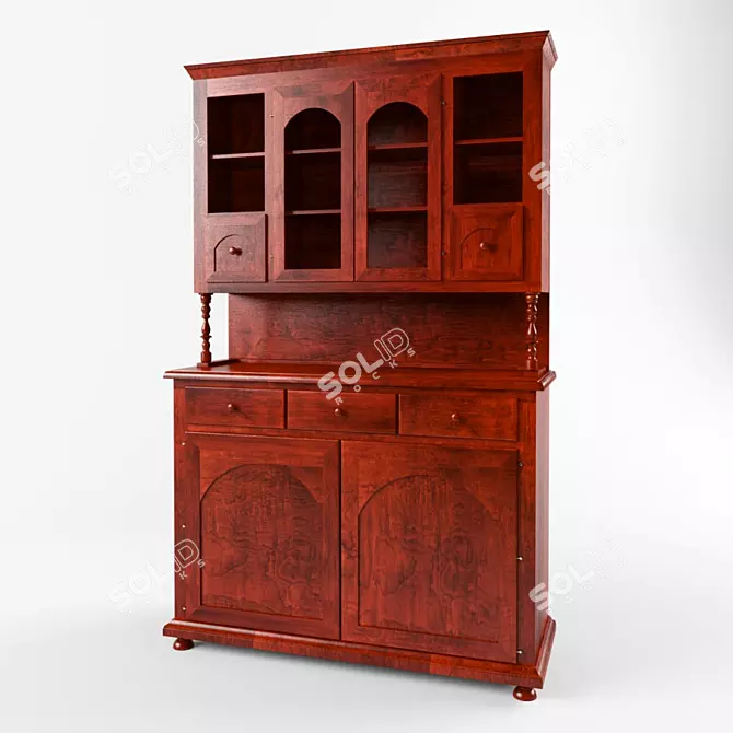 Elegant Oak Buffet 3D model image 1