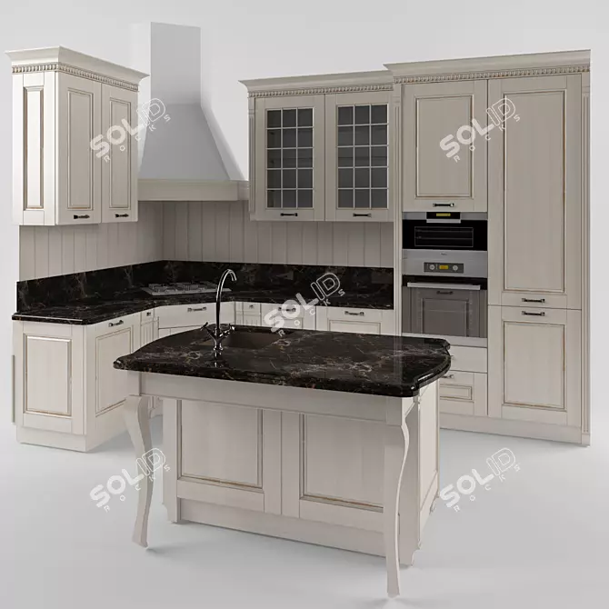 Vintage Kitchen Royalty 3D model image 1