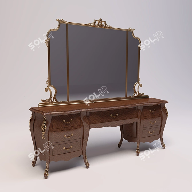 Elegant Console Mirror 3D model image 1