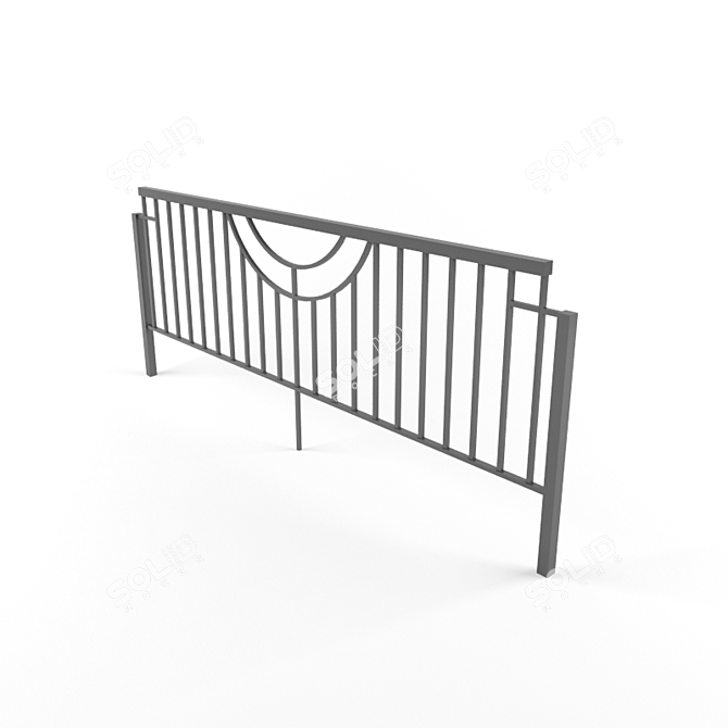 SecureGuard Metal Fence 3D model image 1
