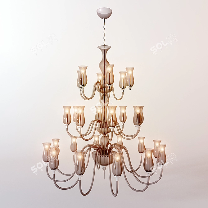 Custom Order Three Tier Sylcom Chandelier 3D model image 1