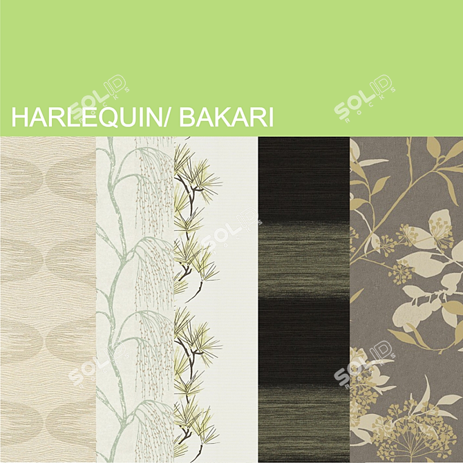 Harlequin Bakari: Vibrant Wallpaper Collection 3D model image 1