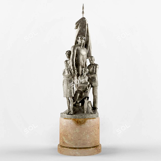 Youth Guard's Monument: Defiant Valor 3D model image 1