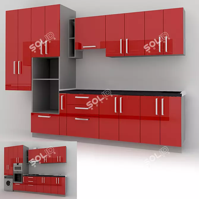 Sleek Kitchen Upgrade 3D model image 1