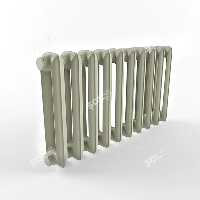 Vintage Soviet Radiator, Custom Size 3D model image 1