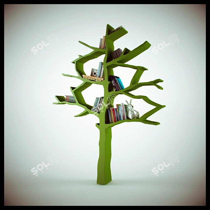 Shoh's Tree Bookshelf: Unique & Stylish 3D model image 1