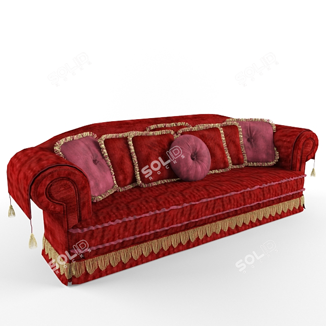 Elegant Classic Sofa 3D model image 1