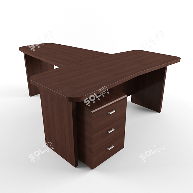 Minimalist White Desk 3D model image 1