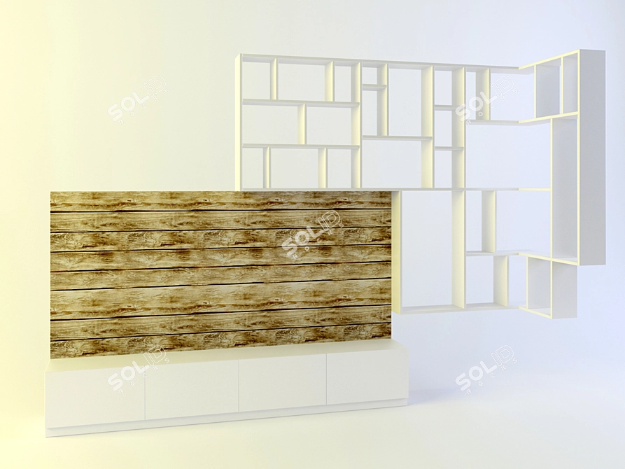 Modern Style TV Rack 3D model image 1