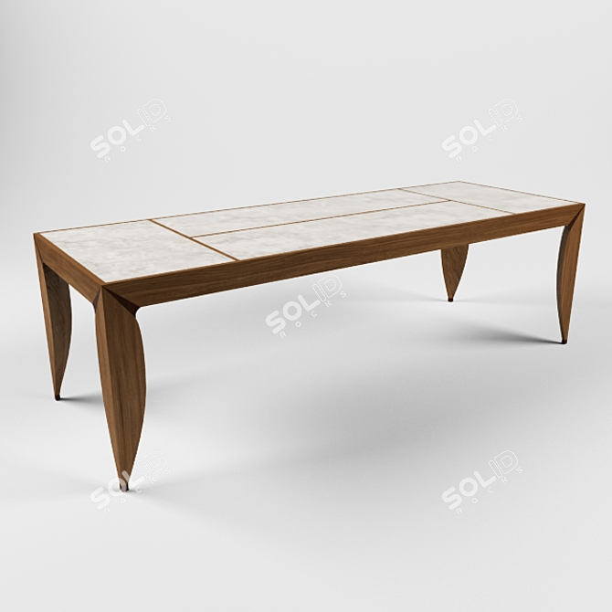 Modern Folding Dining Table 3D model image 1