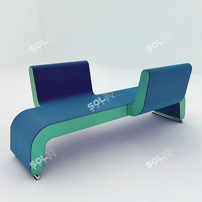 Modern Public Bench 3D model image 1