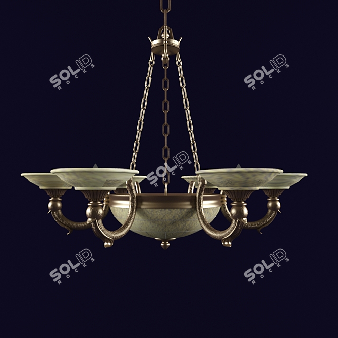 Eye-Catching Crystal Chandelier 3D model image 1