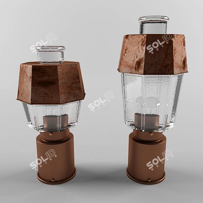 Copper Post Light: BOOM Illuminate 3D model image 1