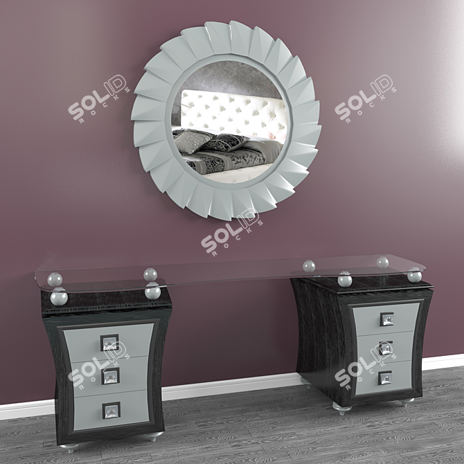 Glamorous Vanity Table 3D model image 1