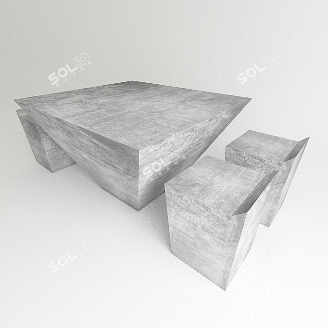 Minimalist Dining Table 3D model image 1