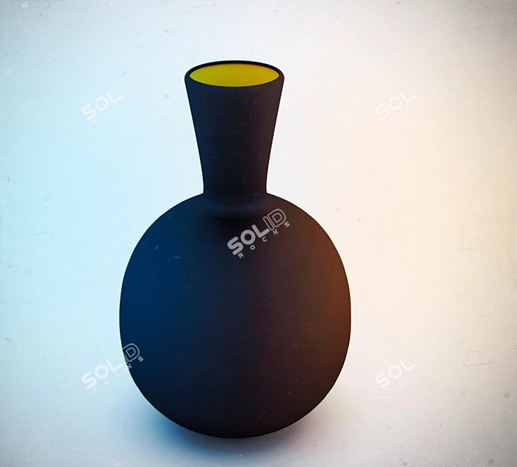 Black and Gold Gilded Vase 3D model image 1