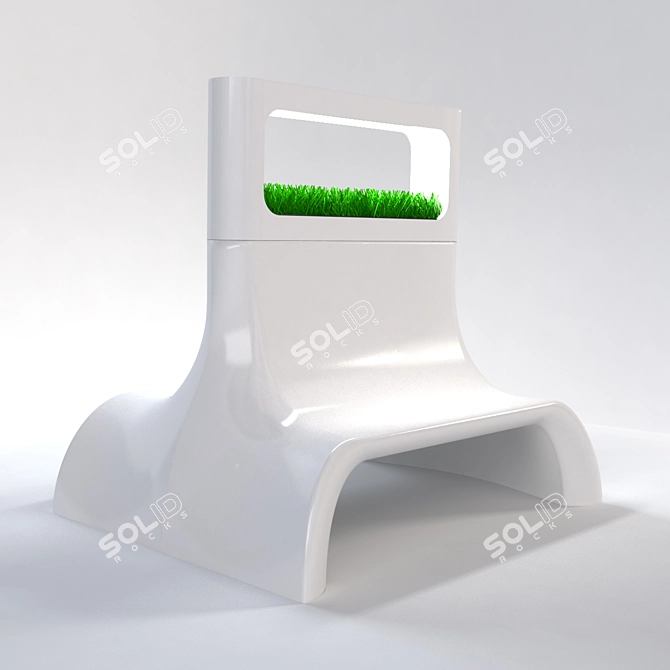 Floral-Blend Outdoor Bench 3D model image 1