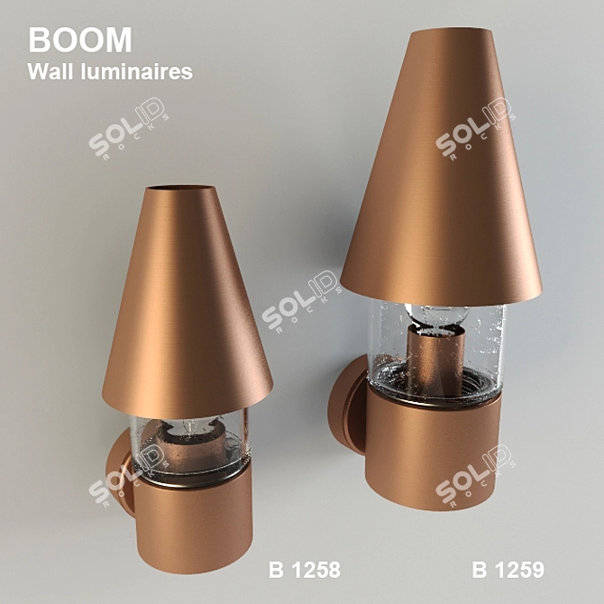 BOOM Copper Outdoor Wall Sconce 3D model image 1