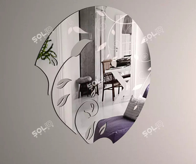 Patterned Mirror | Elegant Decorative Glass 3D model image 1