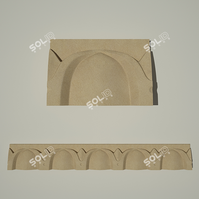 Elegant Polyresin Molding Trim 3D model image 1