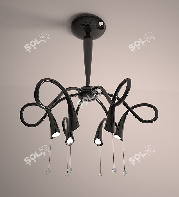 Sleek Nemo Black Pendant Light 3D model image 1