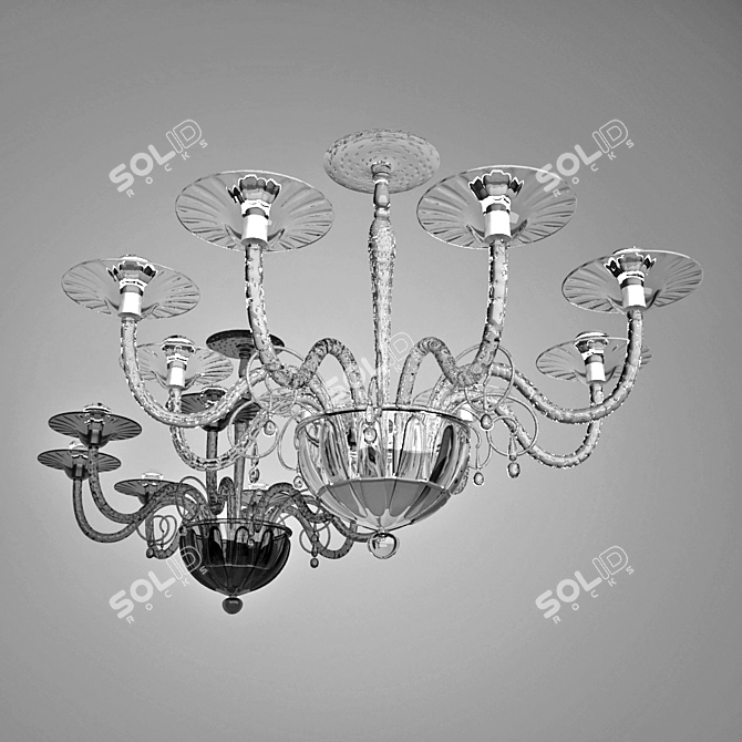 Elegant Crystal Chandelier 3D model image 1