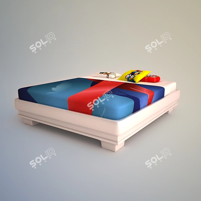 Dreamland Haven: Children's Bed 3D model image 1