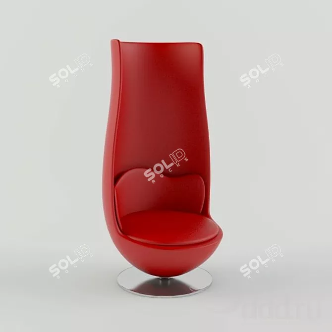 Elegant Tulip-Style Lounge Chair 3D model image 1