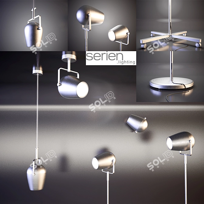 Sleek Aluminum Serien Light 3D model image 1