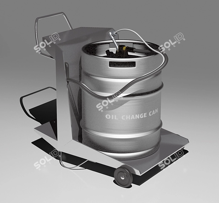 Oil Change Barrel Cart 3D model image 1