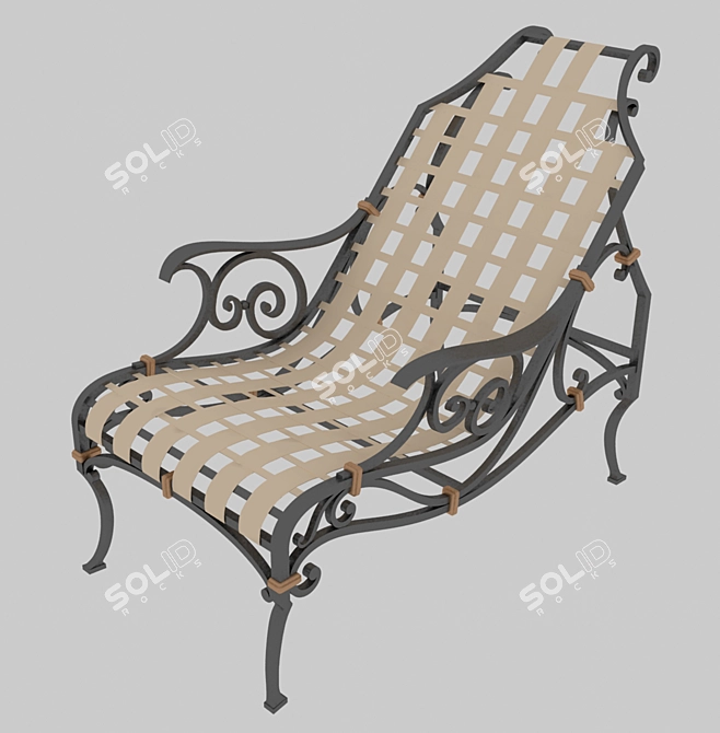 Elegant Wrought Armchair 3D model image 1
