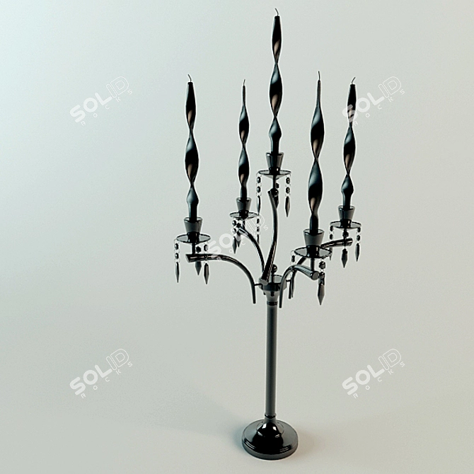 Elegant Mystery Candle Holder 3D model image 1