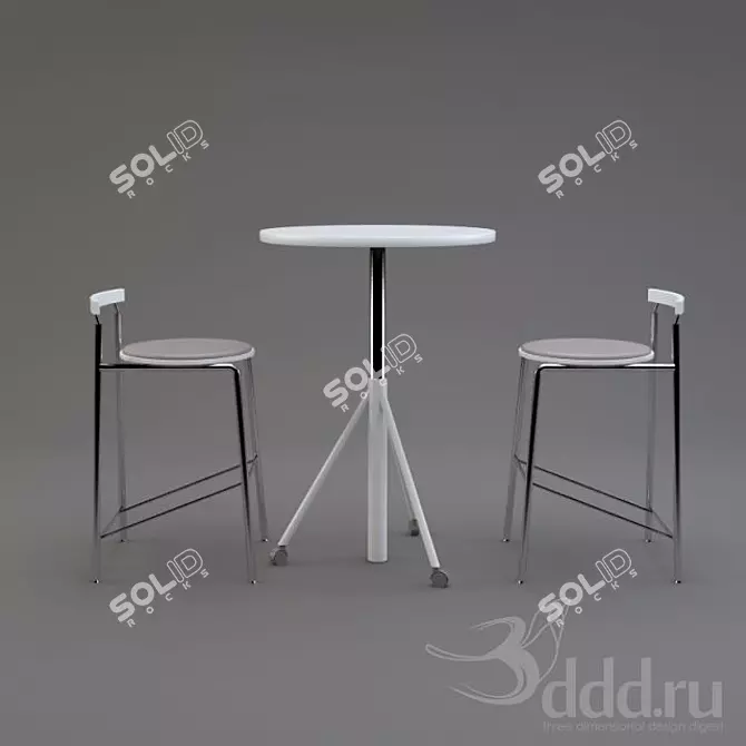 Pantry Table Set: Stylish & Functional 3D model image 1