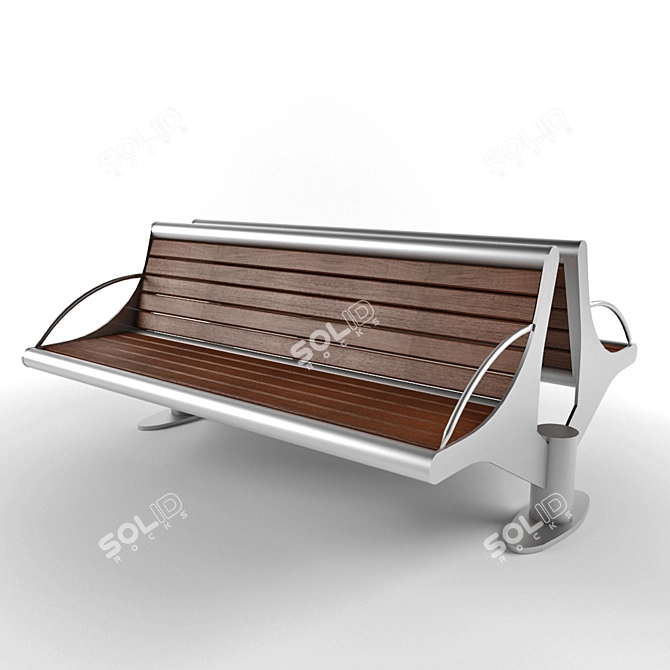 Cityscape Seating: Urban Street Bench 3D model image 1